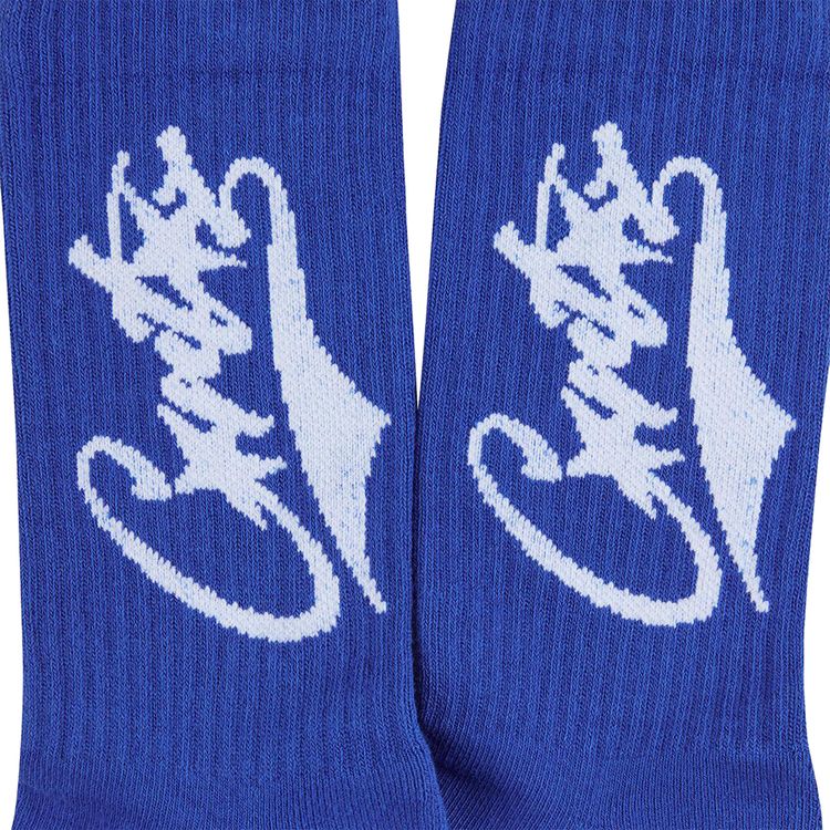 Corteiz Baseball Socks Blue and White