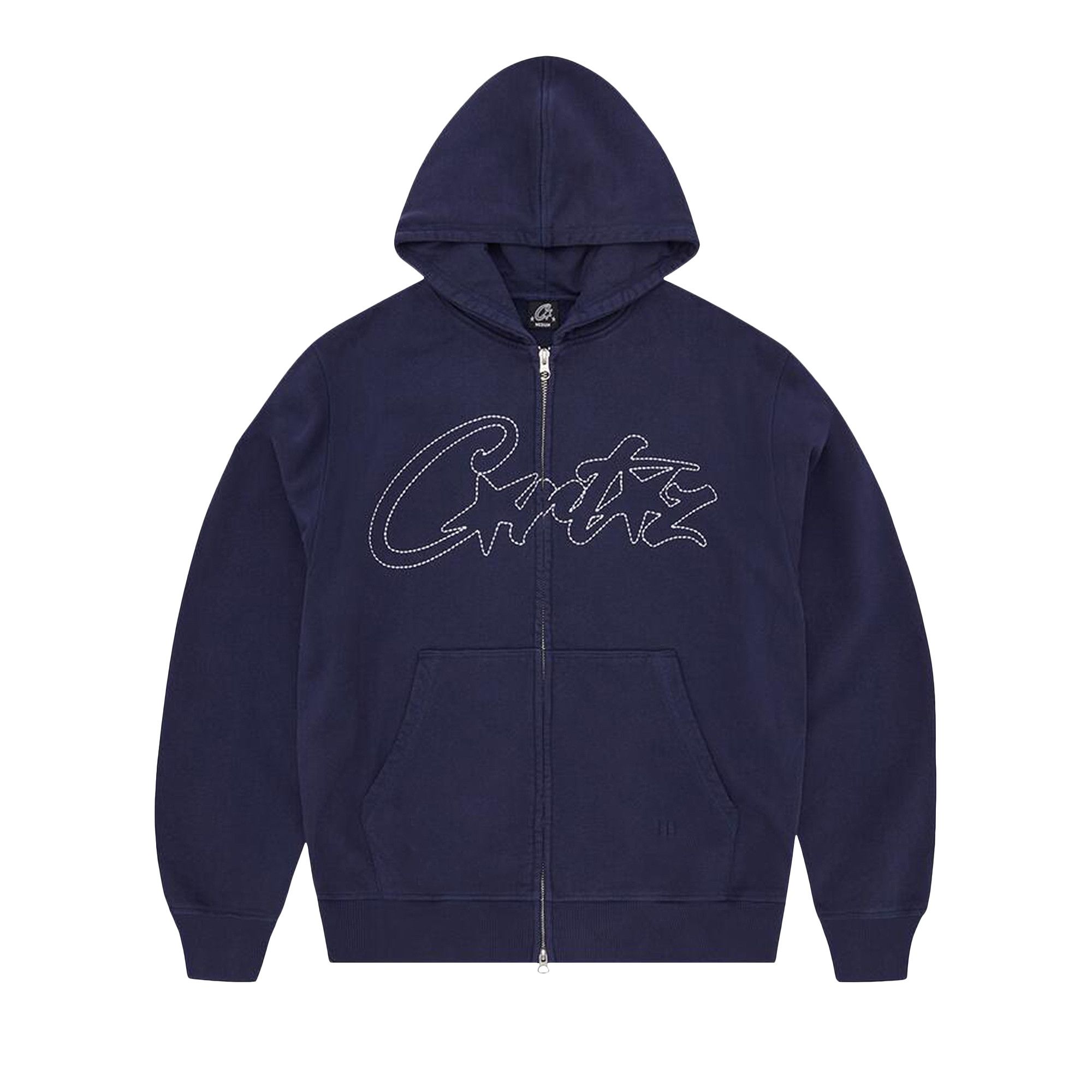 Buy Corteiz Thick Stitch Allstarz Zip Hoodie 'Navy' - 07892