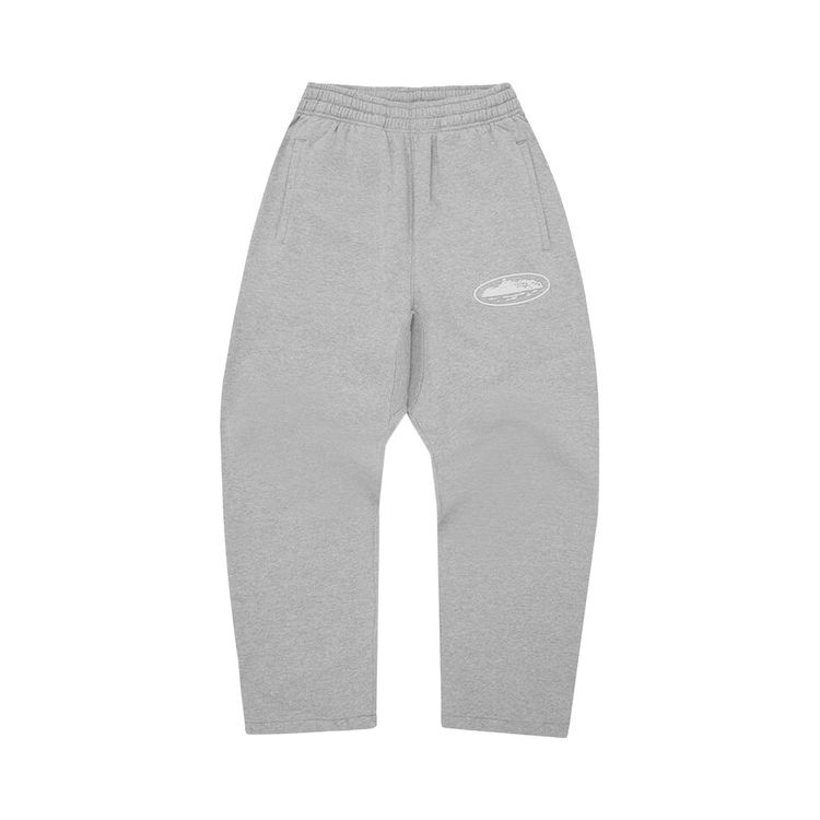 Corteiz Island Puff Print Open Hem Pant Heather Grey