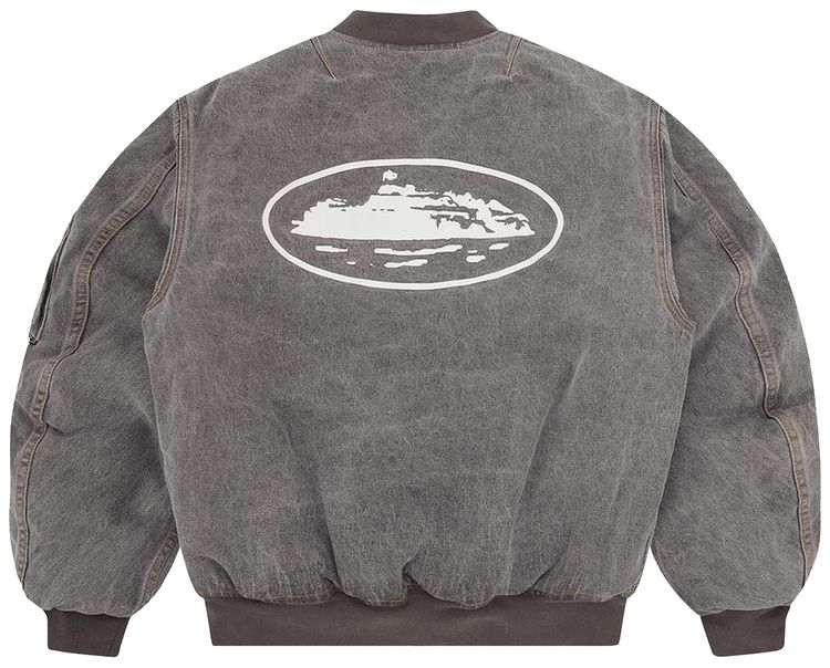 Corteiz Island Bomber Jacket Light Grey