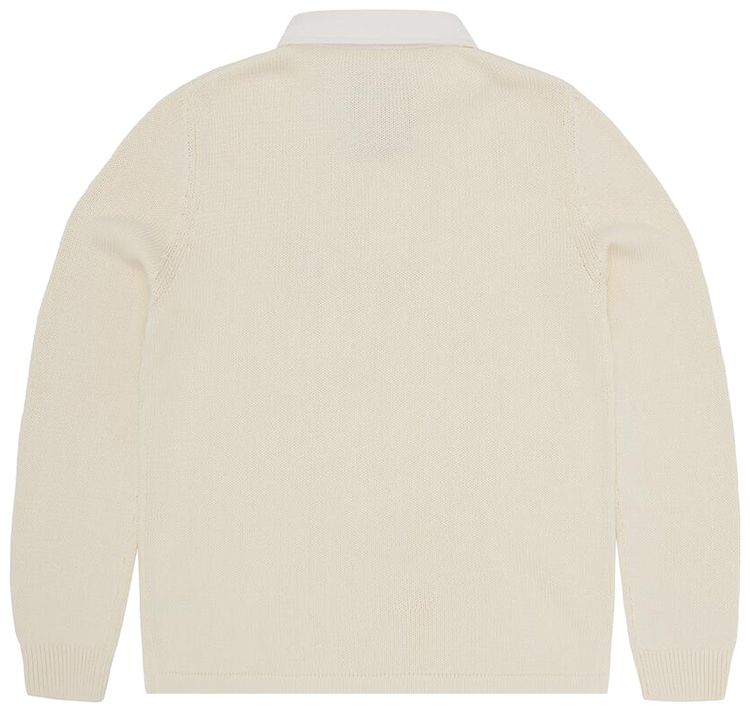 Corteiz Royale Crest Knit Rugby Shirt Cream