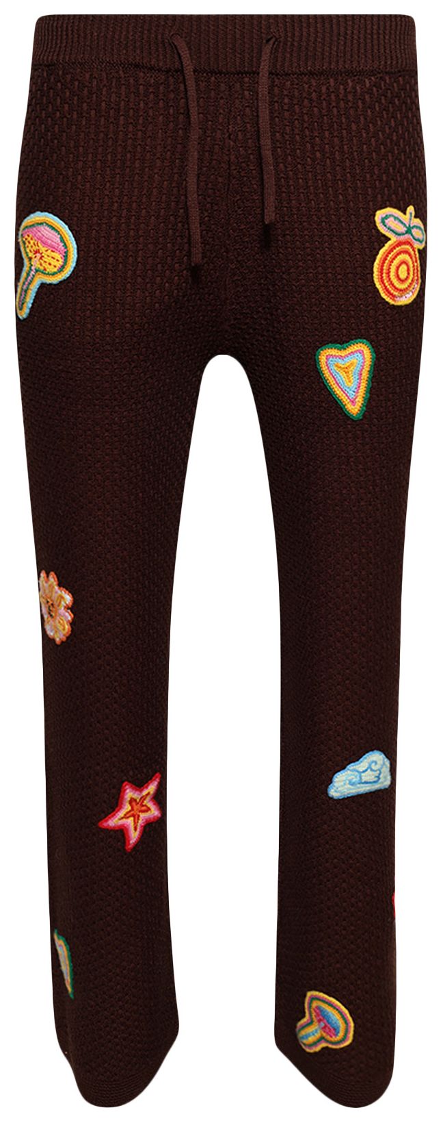 Casablanca Crochet Motif Trousers Brown