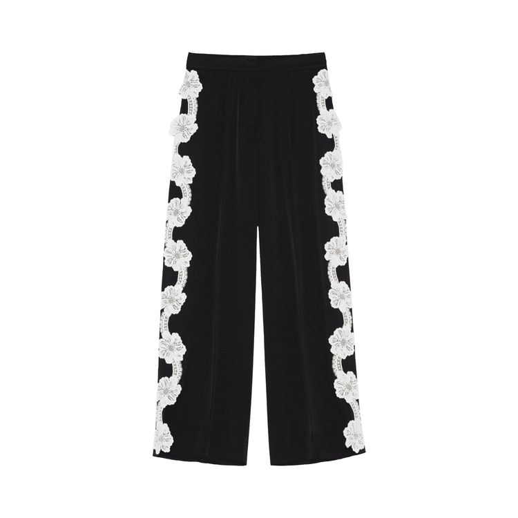 Jil Sander Embroidered Trouser Black