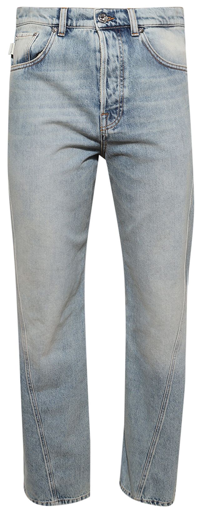 Lanvin Logo Patch Straight Jeans Light Blue