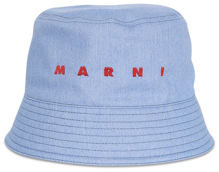Marni Logo Bucket Hat Iris Blue
