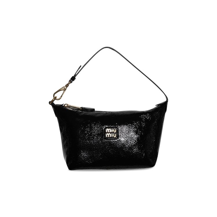 Miu Miu Naplak Patent Leather Pouch Black