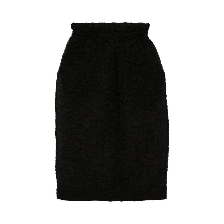 Simone Rocha Gathered Ruffle Waist Tulip Skirt Black