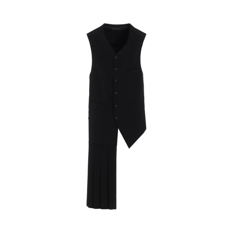 Yohji Yamamoto Pour Homme Pleated Vest Black