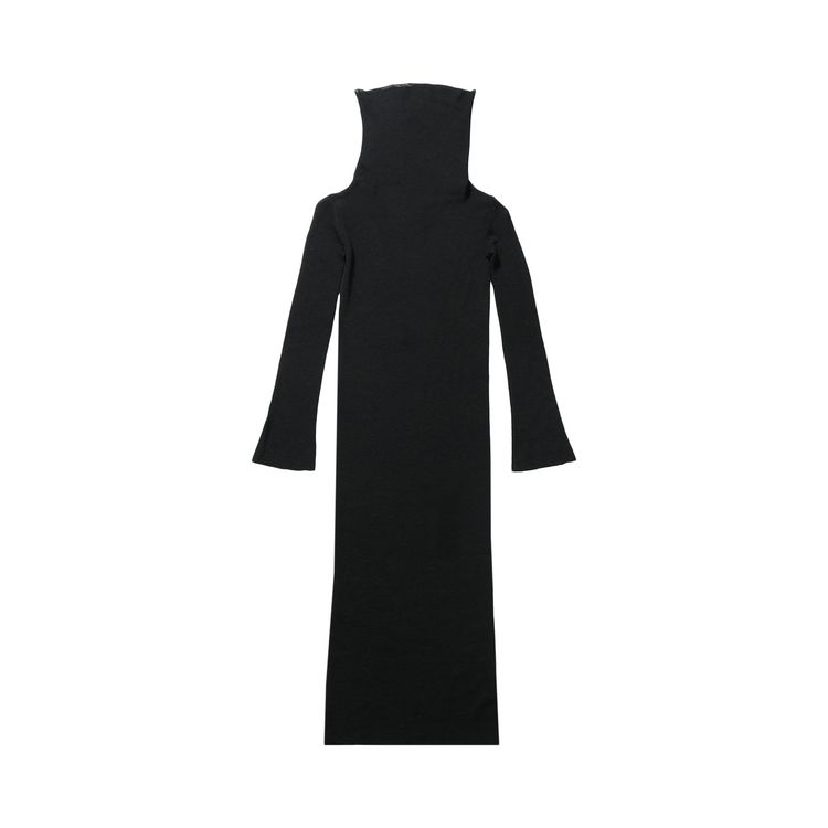 Ann Demeulemeester High Neck Dropped Shoulder Knitted Dress Black