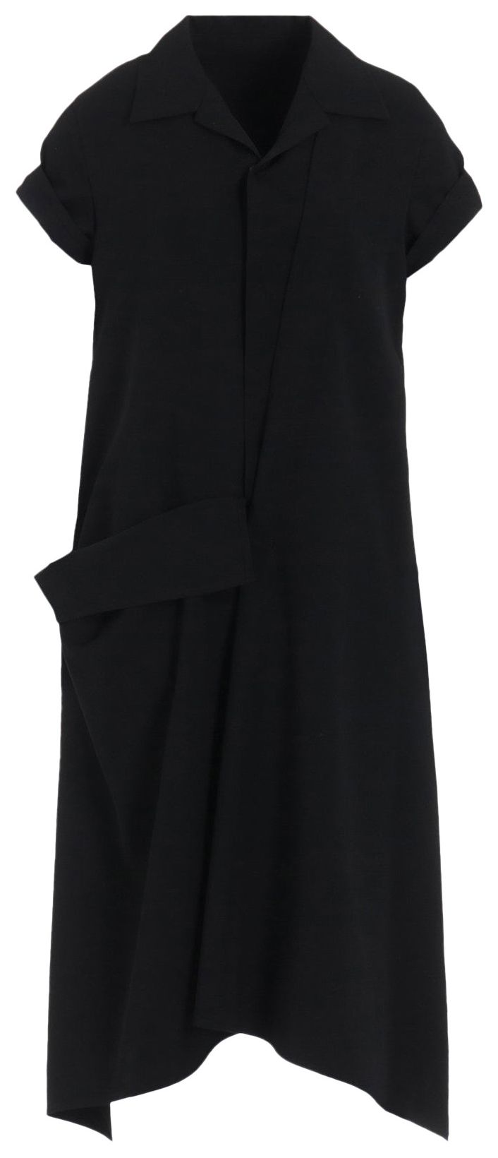 Yohji Yamamoto R Draped Shirt Dress Black