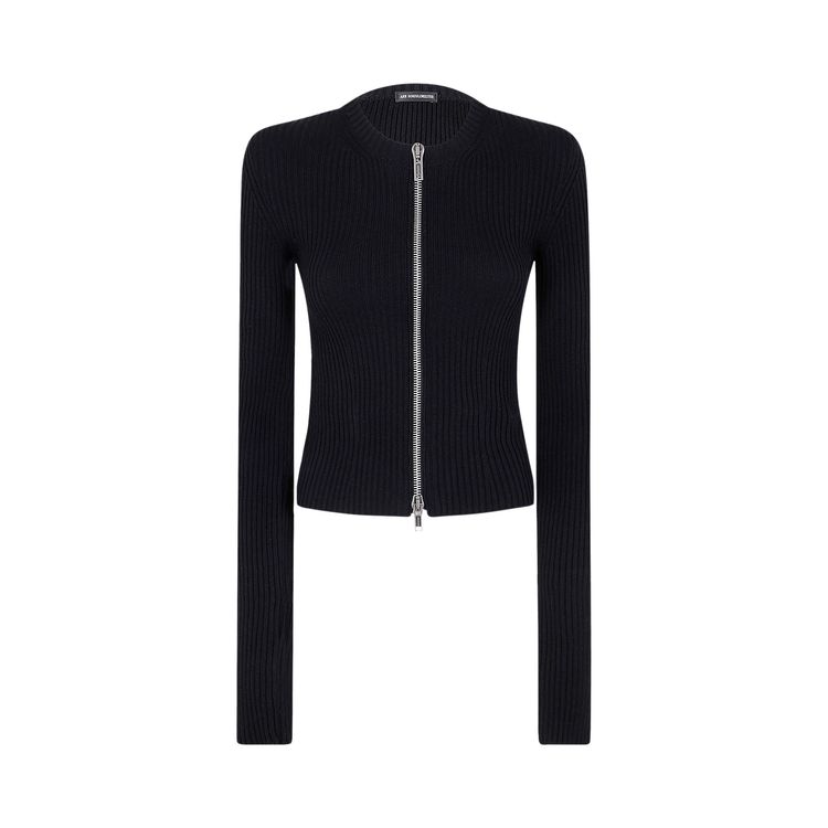 Ann Demeulemeester Terna Cropped Zipped Cardigan Black