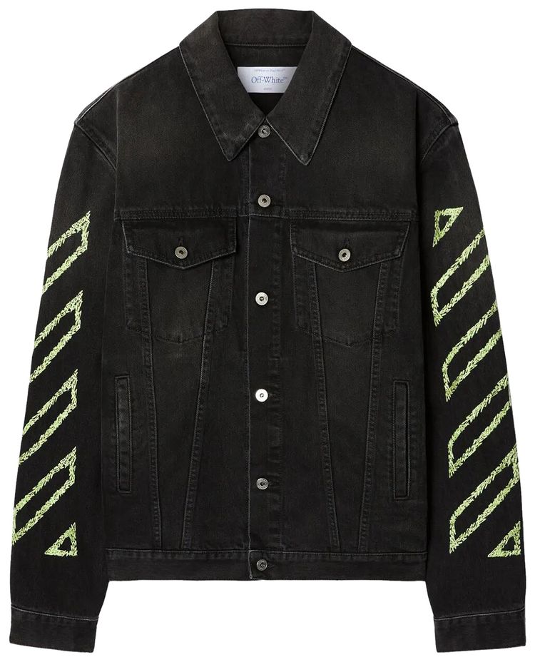 Off White Fresco Diag Arrow Den Skate Jacket Blue