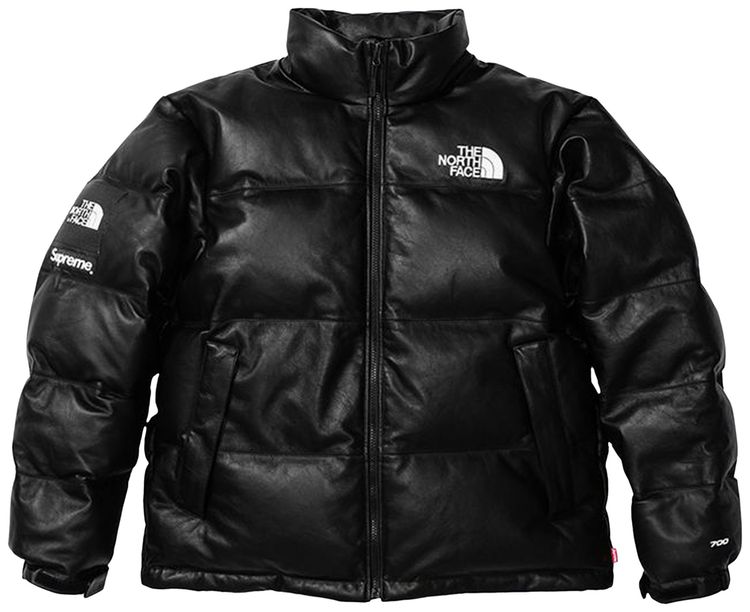 Supreme x The North Face Leather Nuptse Jacket Black