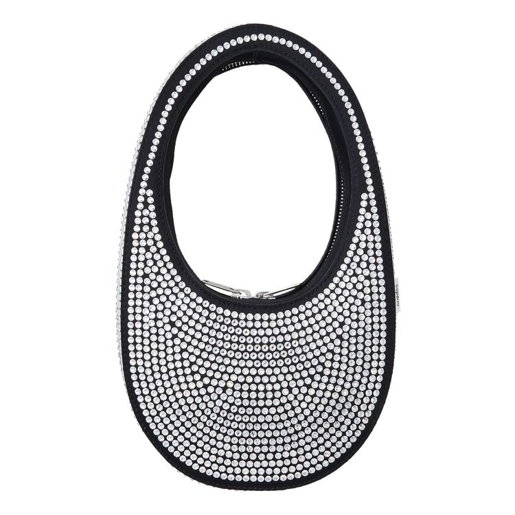 Coperni Crystal Embellished Mini Swipe Bag Black Crystal