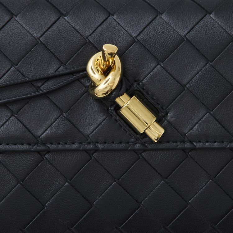 Bottega Veneta Andiamo Long Clutch BlackBrass