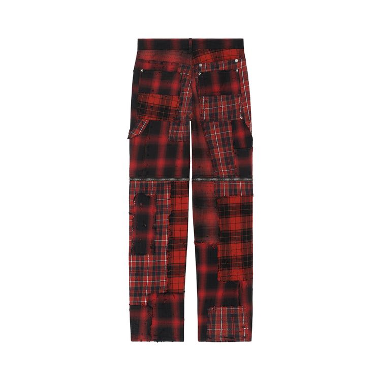 Givenchy Checkered Trousers BlackRed