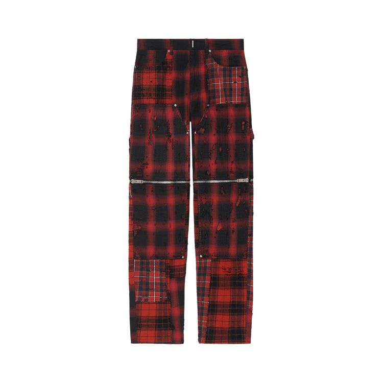 Givenchy Checkered Trousers BlackRed