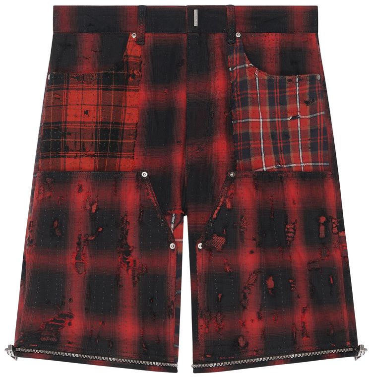 Givenchy Checkered Trousers BlackRed