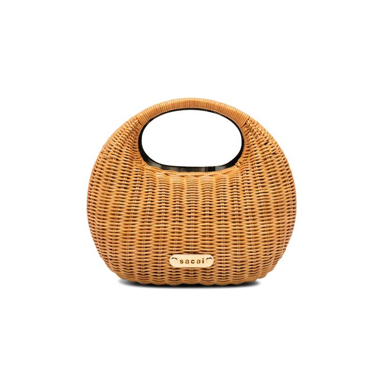 Sacai Rattan Round Bag Natural