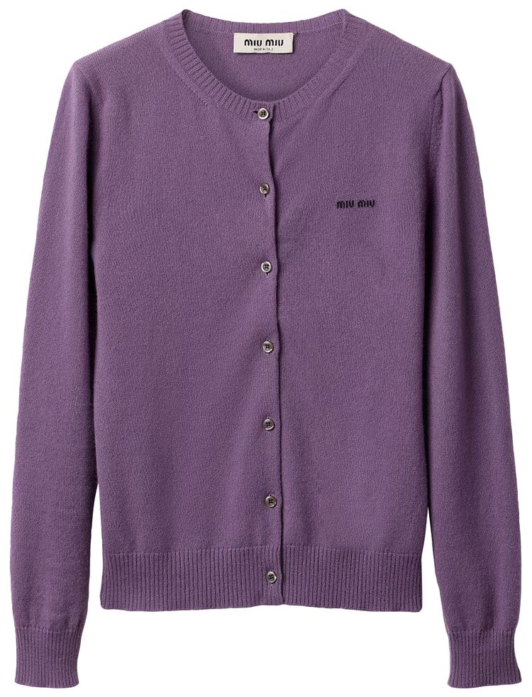 Miu Miu Cashmere Knit Cardigan Mauve