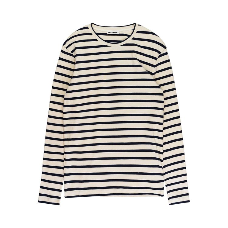 Jil Sander Striped Crewneck T Shirt WhiteNavy