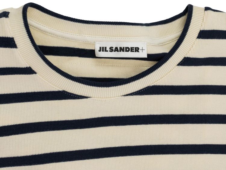 Jil Sander Striped Crewneck T Shirt WhiteNavy