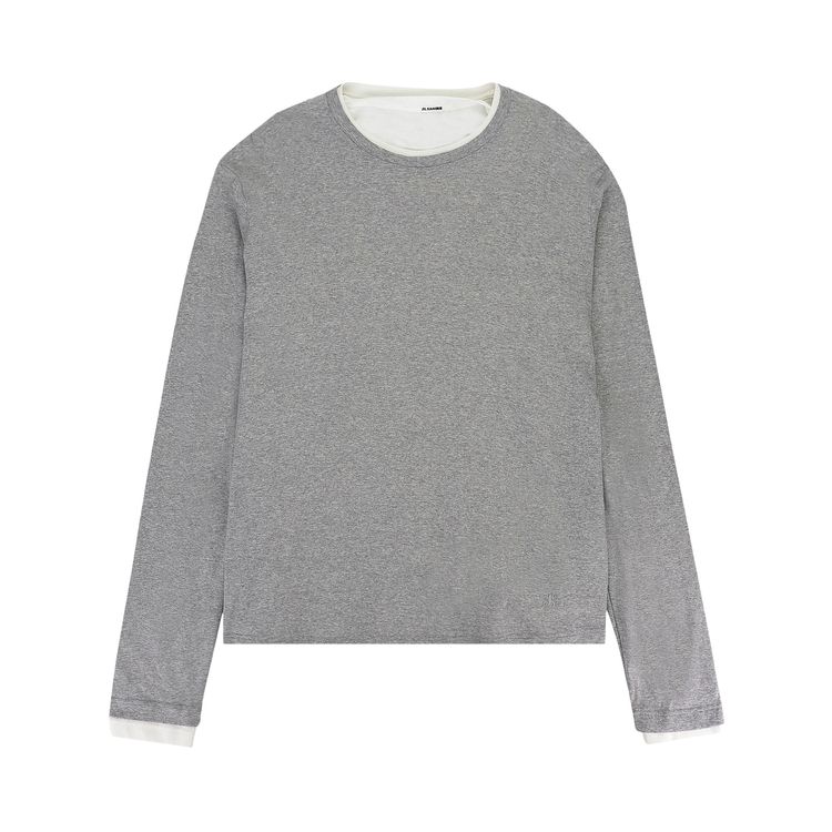 Jil Sander Three Layers Long Sleeve T Shirt Grey