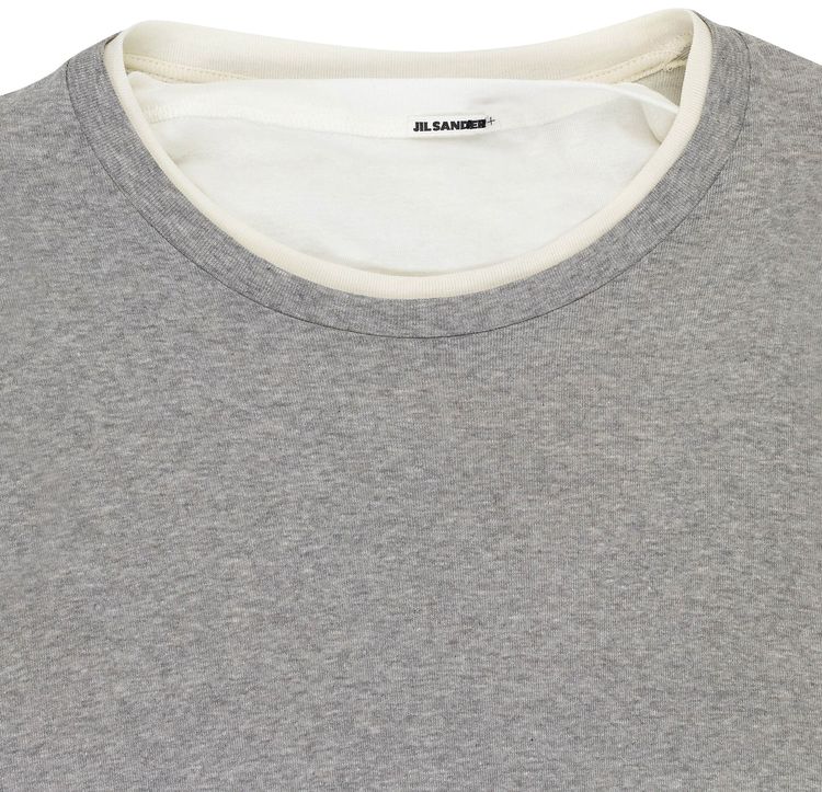Jil Sander Three Layers Long Sleeve T Shirt Grey