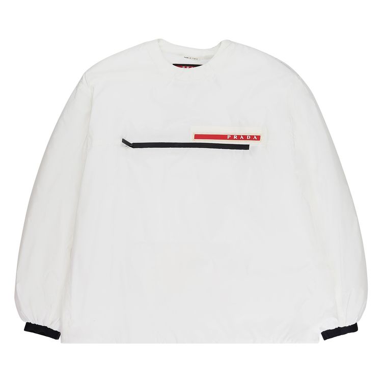 Prada Logo Zip Sweater White