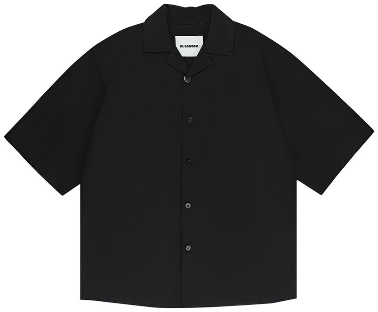 Jil Sander Poplin Short Sleeve Shirt Black