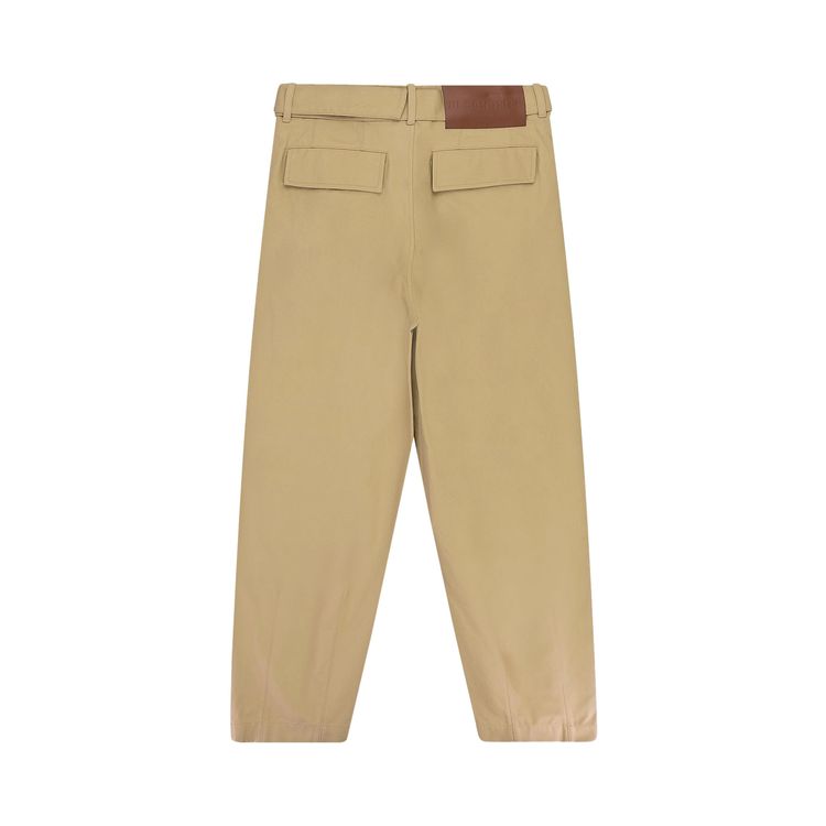 Jil Sander Belted Pleated Trousers Beige