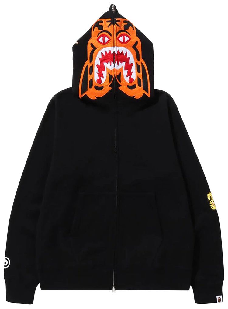 BAPE Tiger Full Zip Hoodie Black