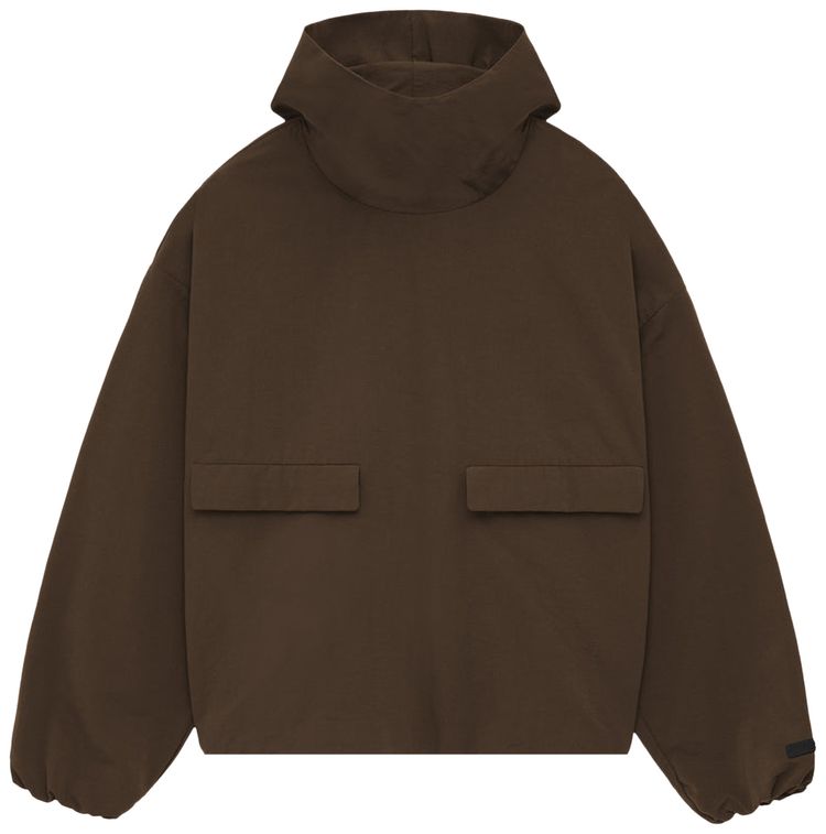 Fear of God Essentials Military Nylon Hooded Anorak Brown
