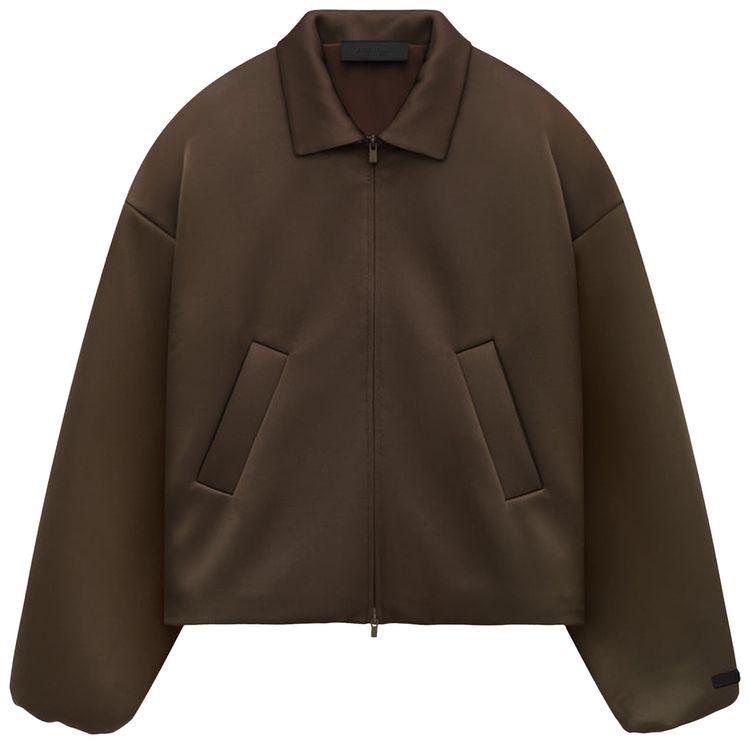 Fear of God Essentials Satin Nylon Bomber Jacket Brown