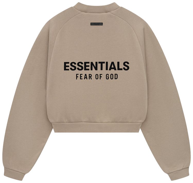 Fear of God Essentials Fleece Cropped Crewneck Desert Sand