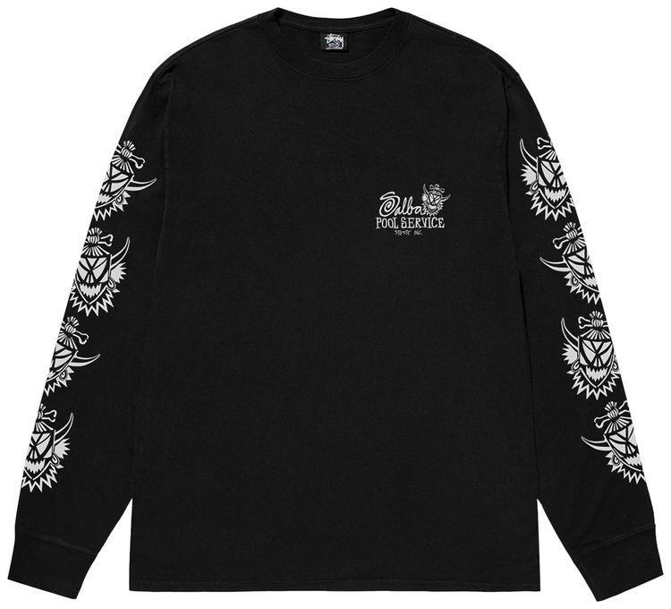 Stussy Witch Doctor Long Sleeve Tee Pigment Dyed Black