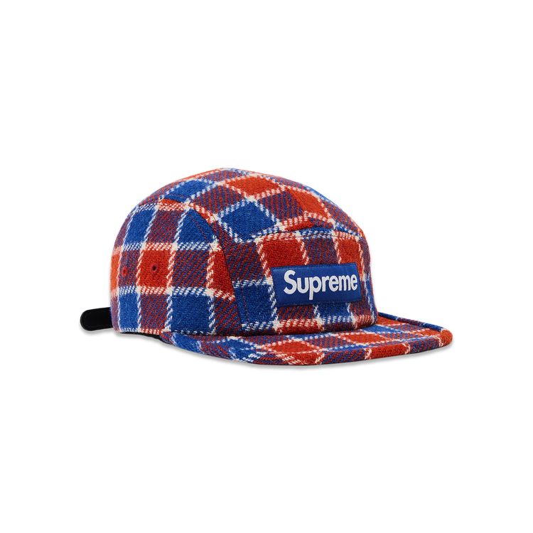 Supreme Harris Tweed Camp Cap Red Plaid
