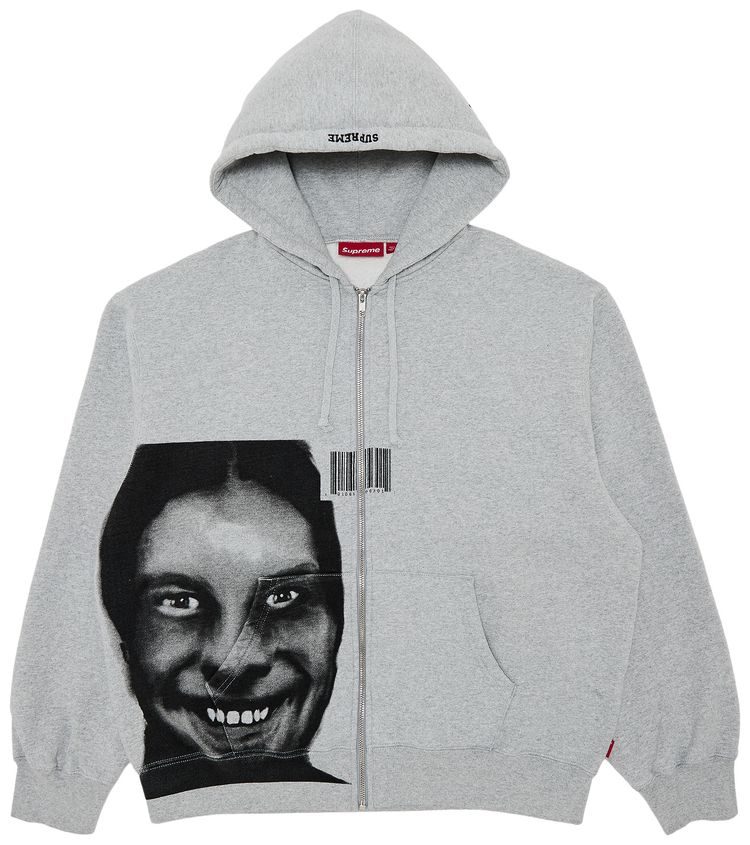 Supreme x Aphex Twin Zip Up Hooded Sweatshirt Heather Grey