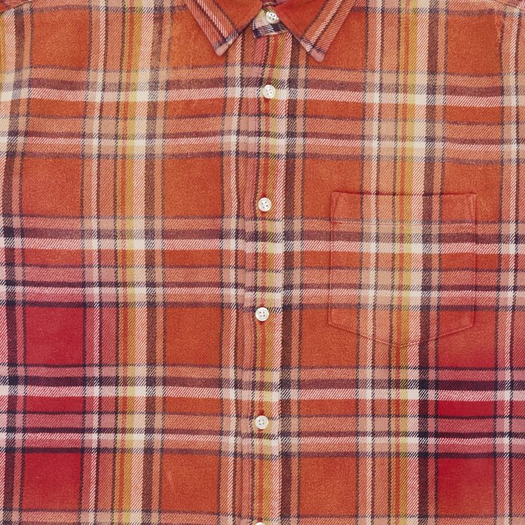 Supreme Old English Plaid Flannel Shirt Orange