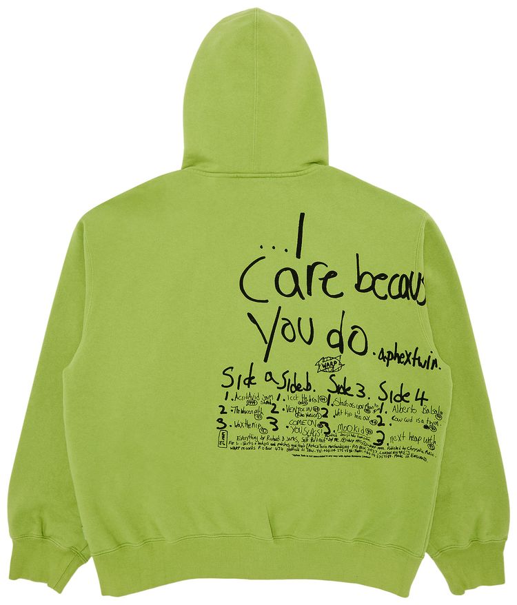 Supreme x Aphex Twin Zip Up Hooded Sweatshirt Lime