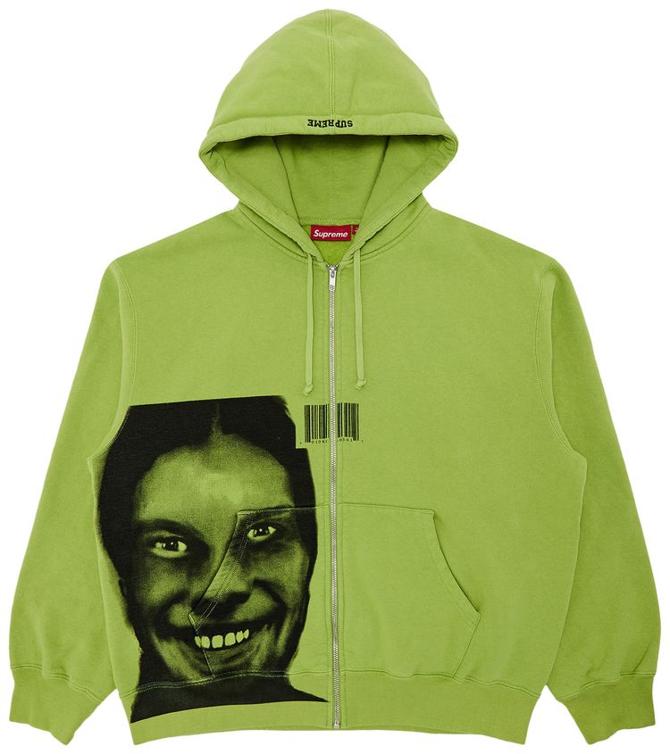 Supreme x Aphex Twin Zip Up Hooded Sweatshirt Lime