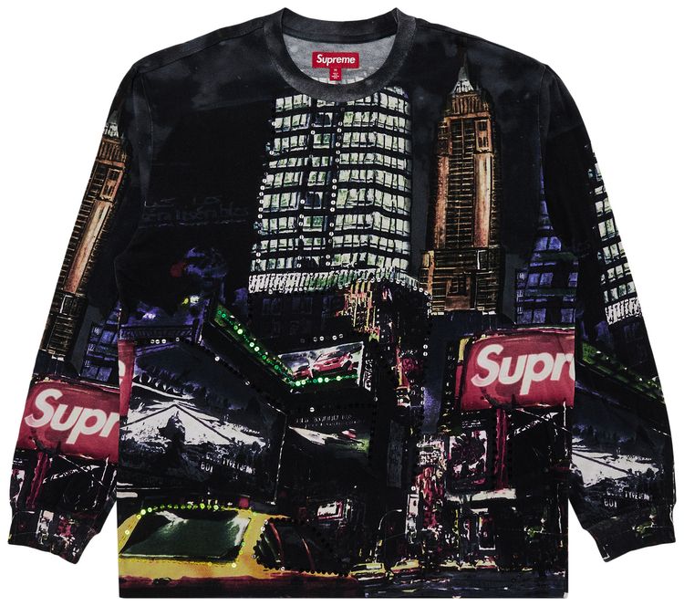Supreme Skyline Sequin Long Sleeve Top Night