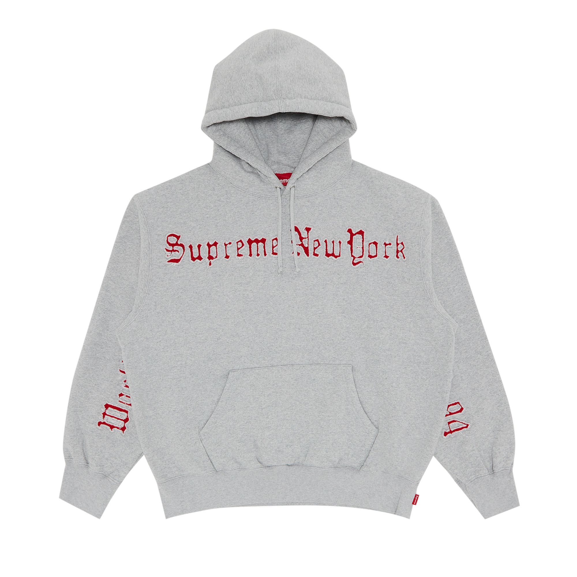 Buy Supreme Contrast Cutout Hooded Sweatshirt 'Heather Grey