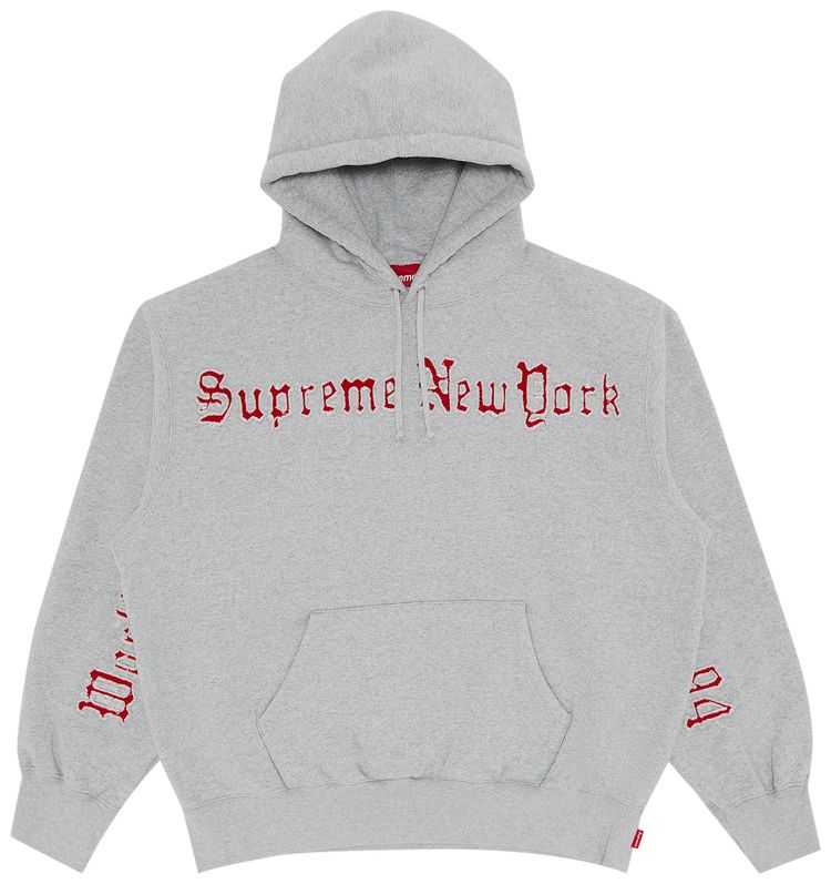 Supreme Contrast Cutout Hooded Sweatshirt Heather Grey