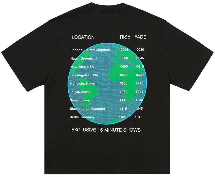 Palace World Tour T Shirt Black