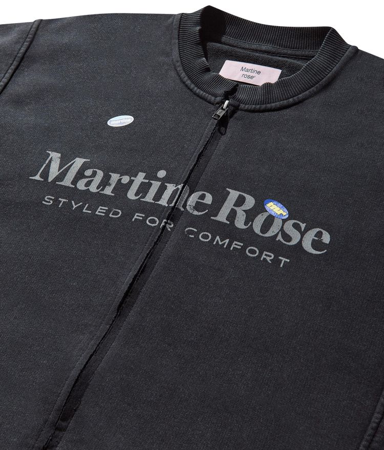 Martine Rose Zip Up Crew Black WashedBlack