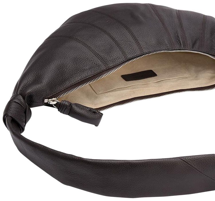 Lemaire Soft Grain Medium Croissant Bag Dark Chocolate