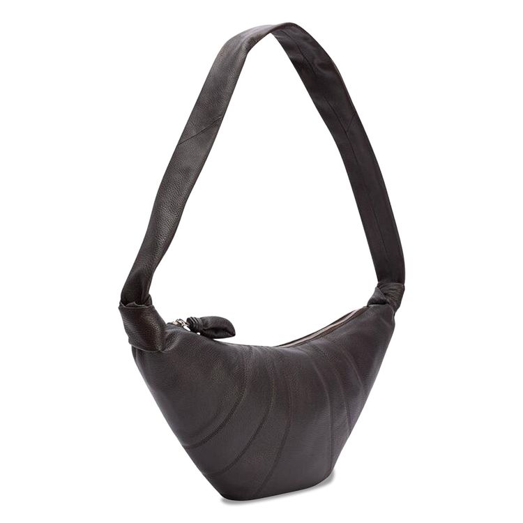Lemaire Soft Grain Medium Croissant Bag Dark Chocolate
