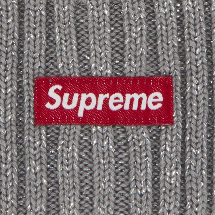 Supreme Overdyed Beanie Metallic Silver