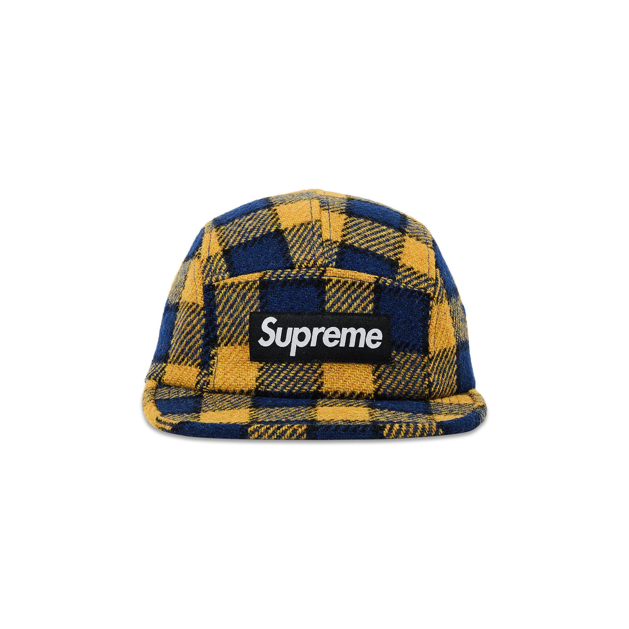 supreme Harris Tweed® Camp Cap イエロー×ブルー Buy Supreme Harris Tweed Camp Cap 'Yellow Plaid' - SS25H39 YELLOW